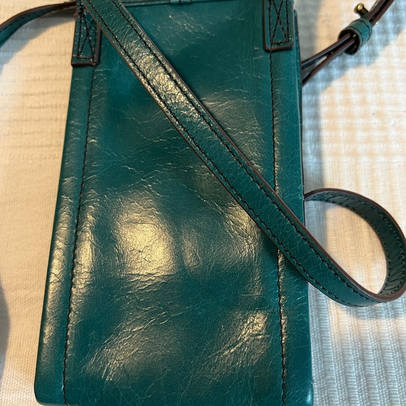 HOBO Teal Leather Crossbody with Button Accent - Picture 3 of 4